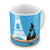 Indigifts Pussy Cat Love with Eiffel Tower Silhouette Blue Coffee Mug