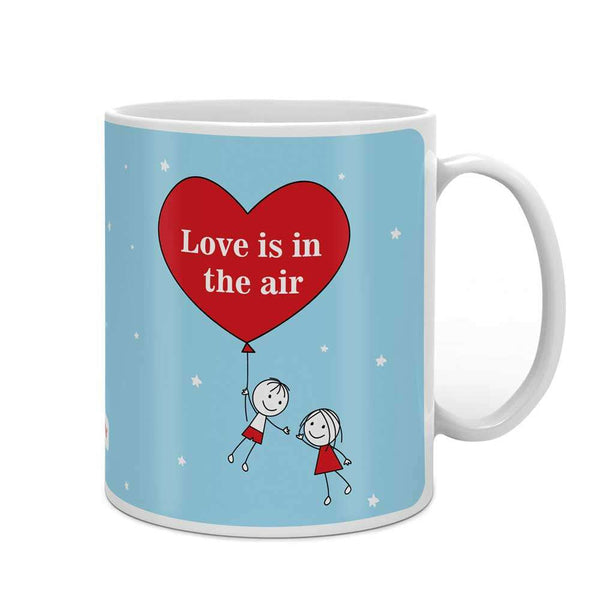 Flying Couple in Love Blue Coffee Mug