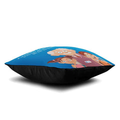 Cute Grandfather and Children Illustration Cushion