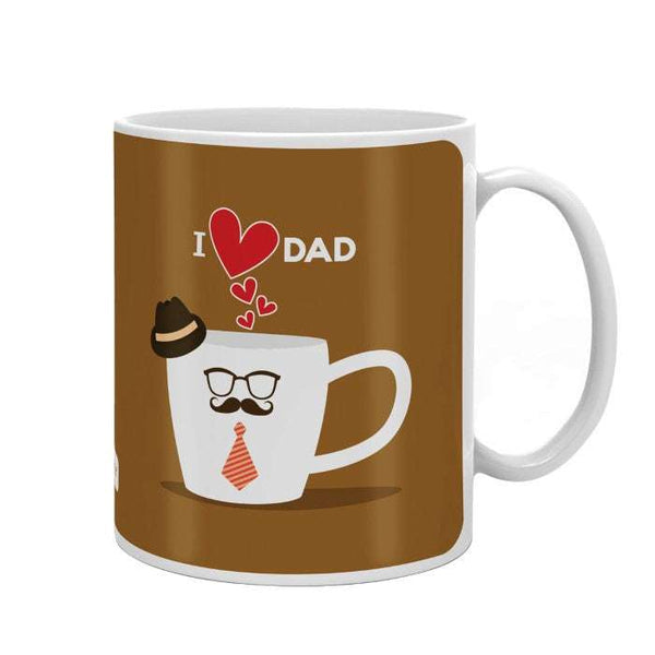I Love Dad Coffee Mug (Brown)