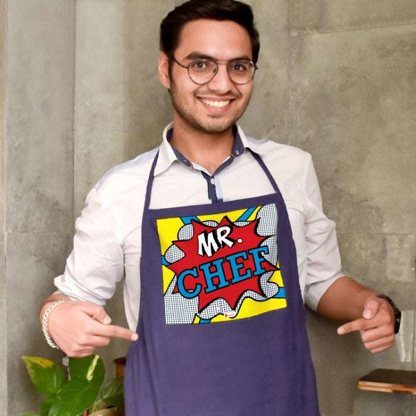 Mr. Chef Digital Printed Apron Gift for Boyfriend