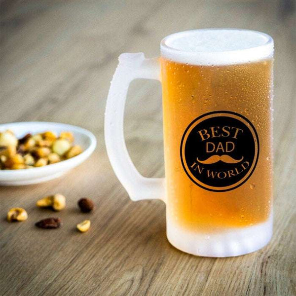 Best Dad in the World Glass Beer Mug