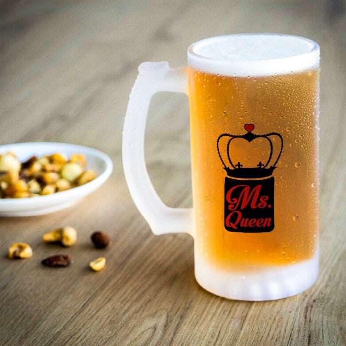 Ms. Queen Digital Printed Beer Mug Gift for Girlfriend