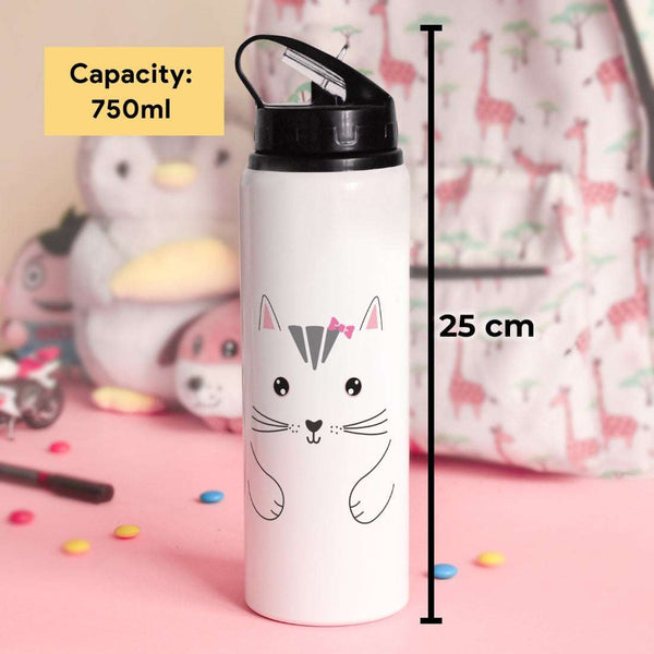 Cartoon Characters Printed Aluminium Sipper Water Bottle For Kids 750 ml