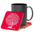 Indigifts Illustration of Family Love Tree Design Red Coasters