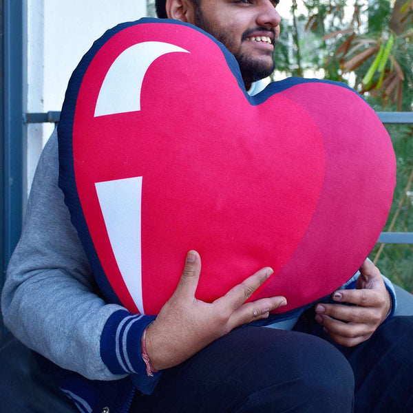 Discovering India Heart Shape Cushion