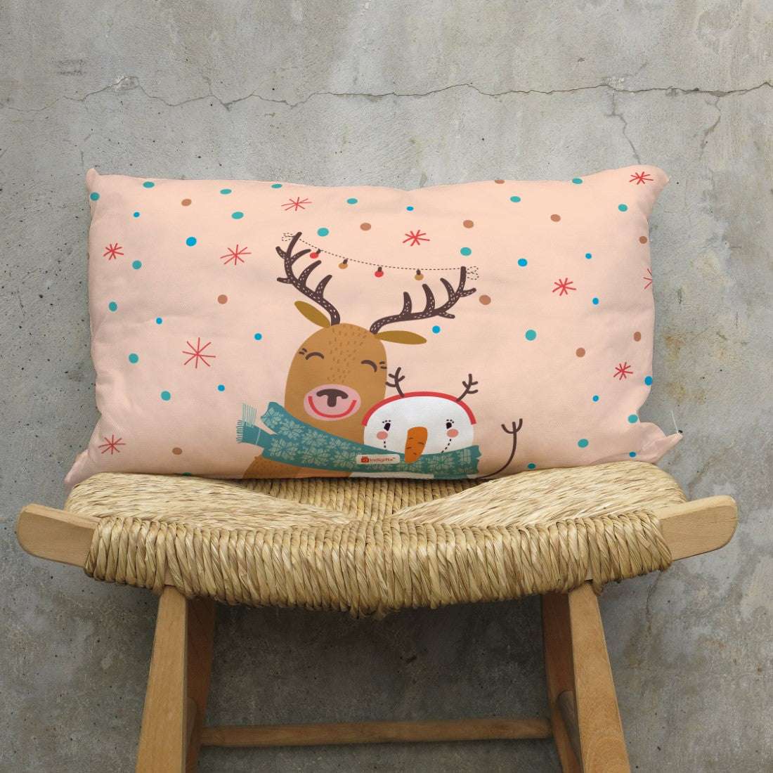 Rocking Reindeers Christmas Decorative Rectangle Cushion Covers