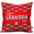 Indigifts Coolest Grandpa Ever Quote Seamless Moustache Retro Pattern Red Cushion Cover
