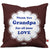 Indigifts Thank You Grandpa Quote Seamless Heart Pattern Print Brown Cushion Cover