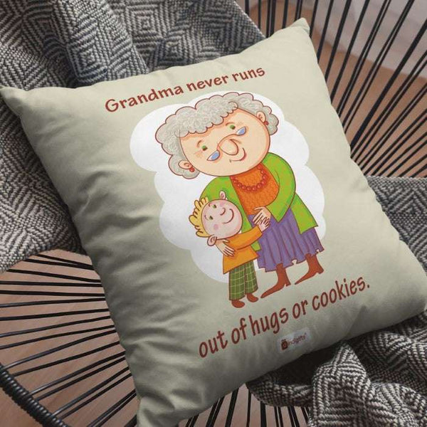 Grandmother Birthday Gifts - Quote Printed Multicolor Poly Satin Cushion and Ceramic Coffee Mug