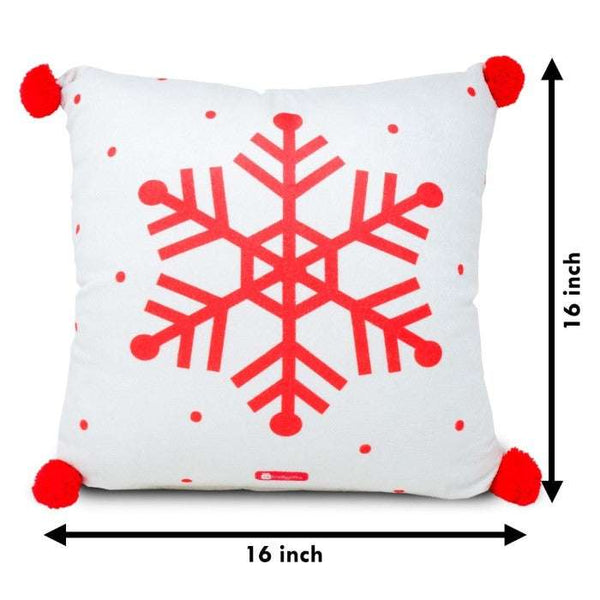Starry Snowflake Reversible Cushion Cover with Filler