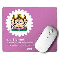 Purple Mouse Pad with Lord Brahma Printed