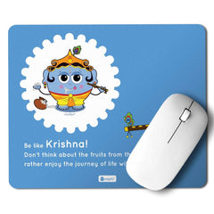 Blue Mouse Pad with Lord Krishna Printed Janamashtami Gifts