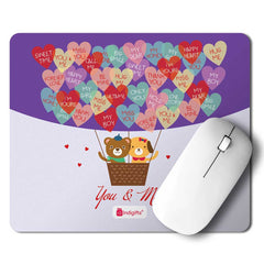 Teddy in Hot Air Balloon with Love Messages Multi Mouse Pad