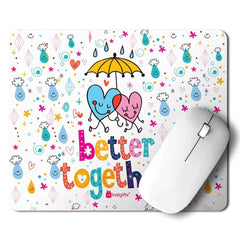 Heart Emoticons White Mouse Pad