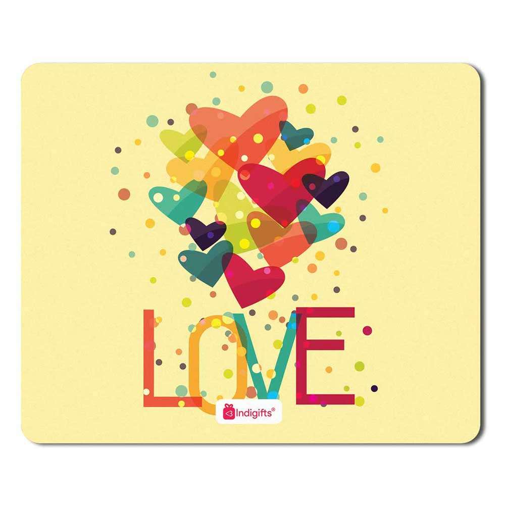 Heart Balloons Beige Mouse Pad