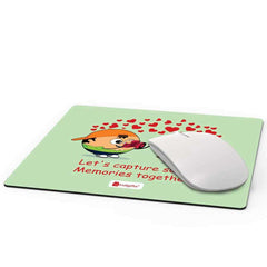 Cute Young Couple Taking Pictures White Mouse Pad