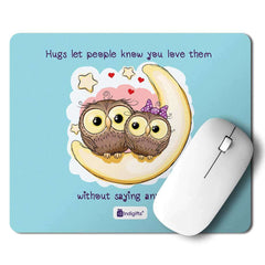 Love Birds On Moon Digital Printed Mouse Pad