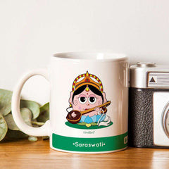 Green Coffee Mug with Saraswati Print