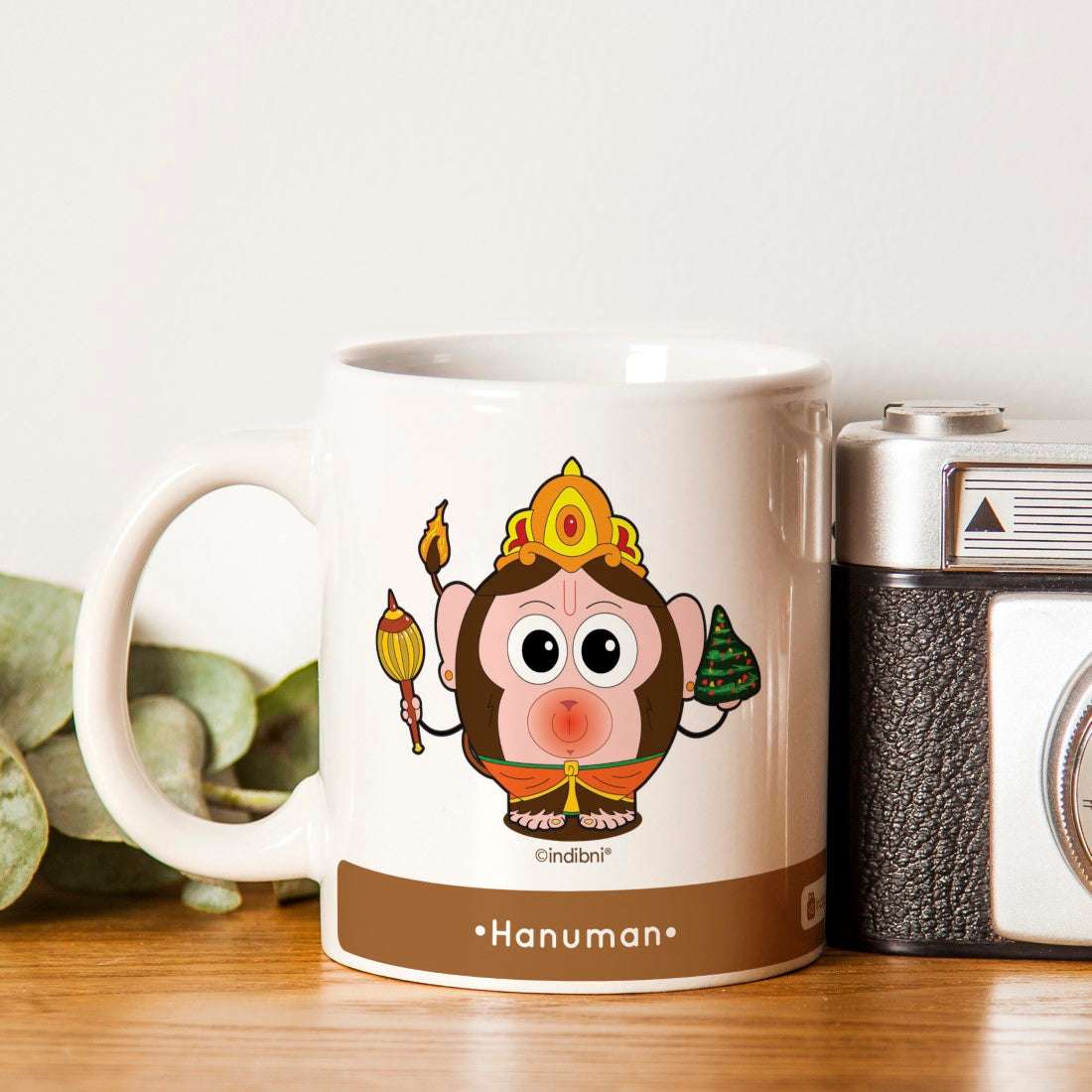 Brown Coffee Mug with Hanuman Print