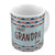 Indigifts Coolest Grandpa Ever Quote Seamless Moustache Retro Pattern Grey Coffee Mug