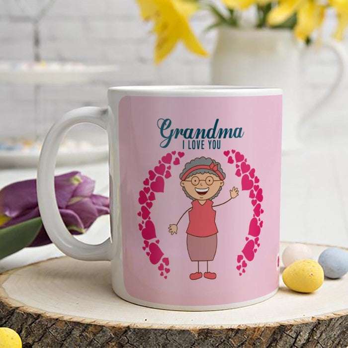 Grandma I Love You Pink Coffee Mug