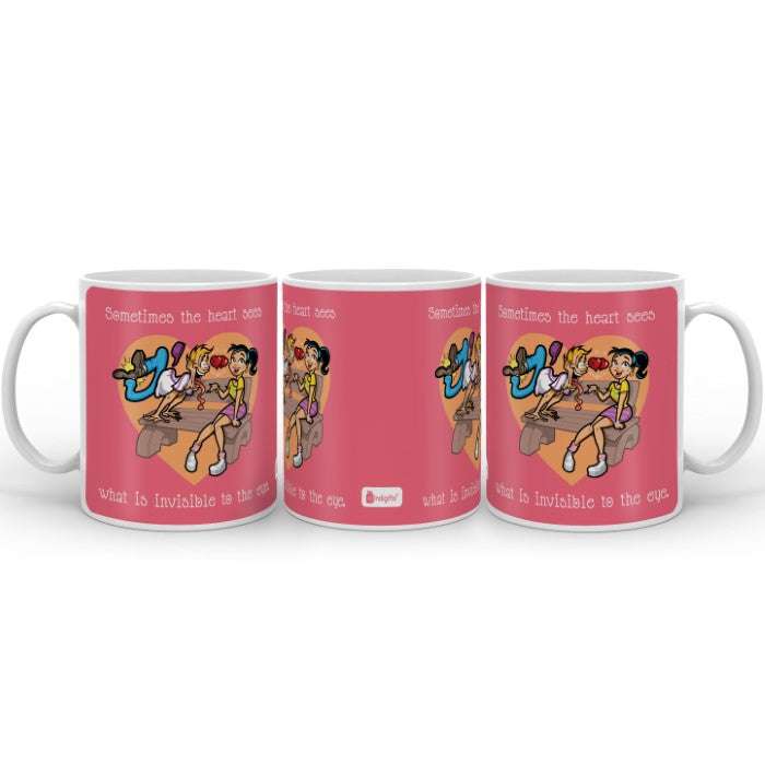 Crazy Guy in Love with Cute Gal Digital Printed Coffee Mug