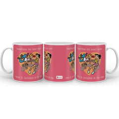 Crazy Guy in Love with Cute Gal Digital Printed Coffee Mug