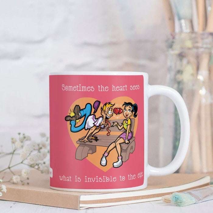 Crazy Guy in Love with Cute Gal Digital Printed Coffee Mug