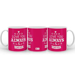 Love Typography Digital Printed Pink Coffee Mug