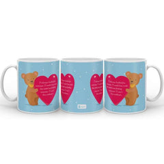 Cute Teddy Holding Heart Blue Coffee Mug Gift For Him