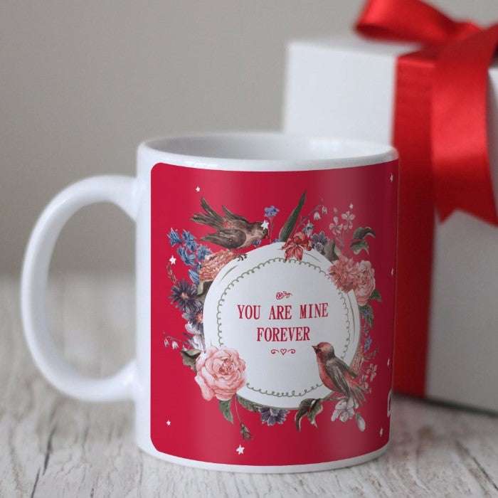 Floral Wreath Red Coffee Mug