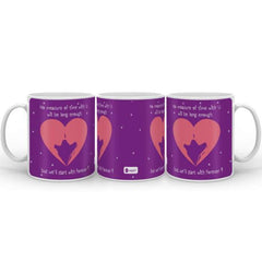 Kissing Couple Silhouette Filled Heart Blue Coffee Mug