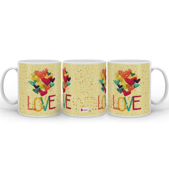 Heart Balloons Beige Coffee Mug