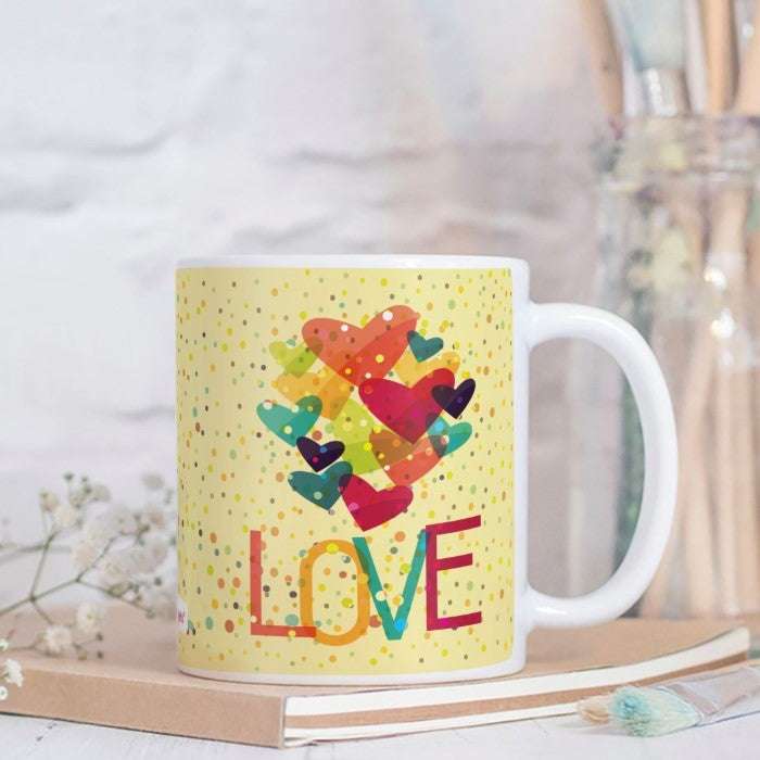 Heart Balloons Beige Coffee Mug