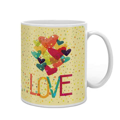 Heart Balloons Beige Coffee Mug