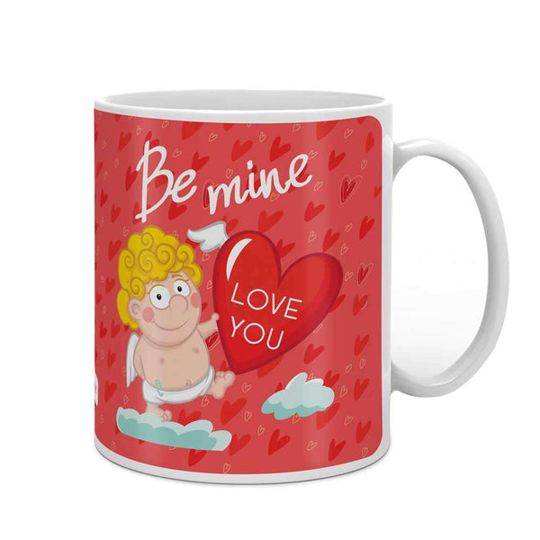 Cupid Holding Love Heart Red Coffee Mug