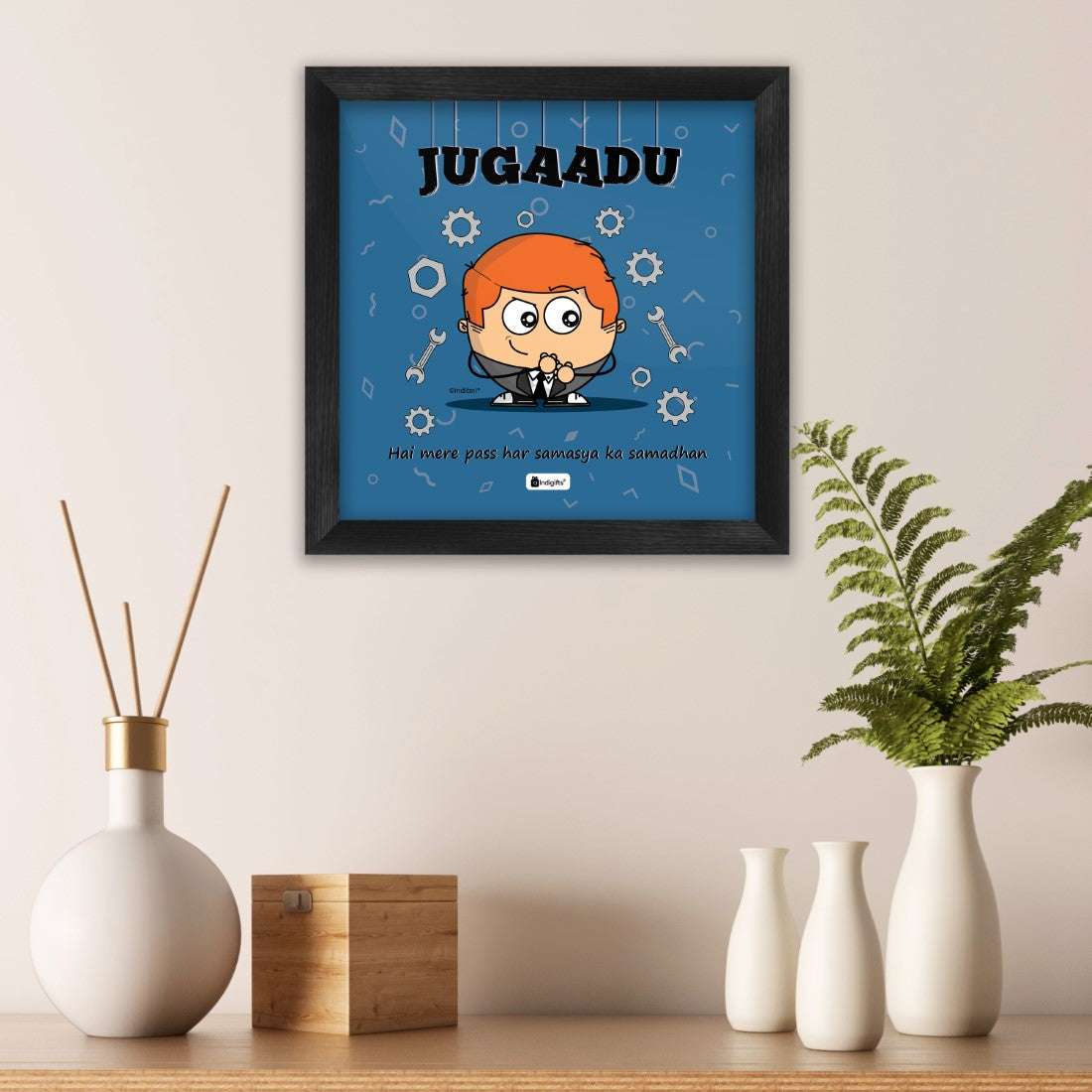 Jugaadu - Har samasya ka samadhan Blue Poster Frame