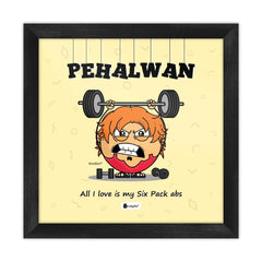 Pehalwan - I love six pack abs Yellow Poster Frame