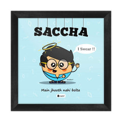 Saccha - Main jhooth nahi bolta Blue Poster Frame