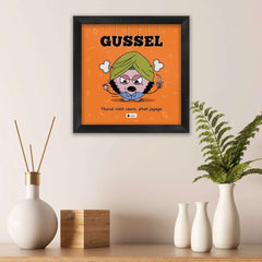 Gussel - Thand rakh veere Orange Poster Frame