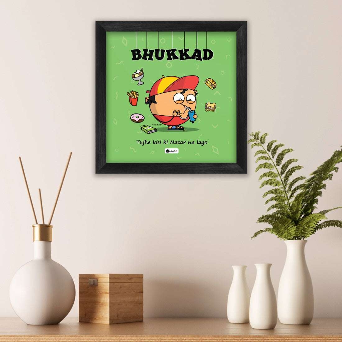 Bhukkad - Nazar na lage Green Poster Frame