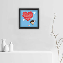 Young Boy Love Thoughts Digital Printed Blue Poster Frame