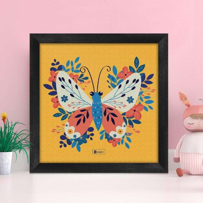 Indigifts Half-N-Half Collection Butterfly Printed Poster Frame