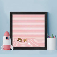 Indigifts Half-N-Half Collection Bear in Line Printed Poster Frame