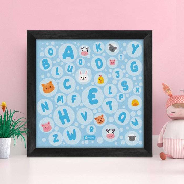 Indigifts Half-N-Half Collection Animal and Alphabates Printed Poster Frame