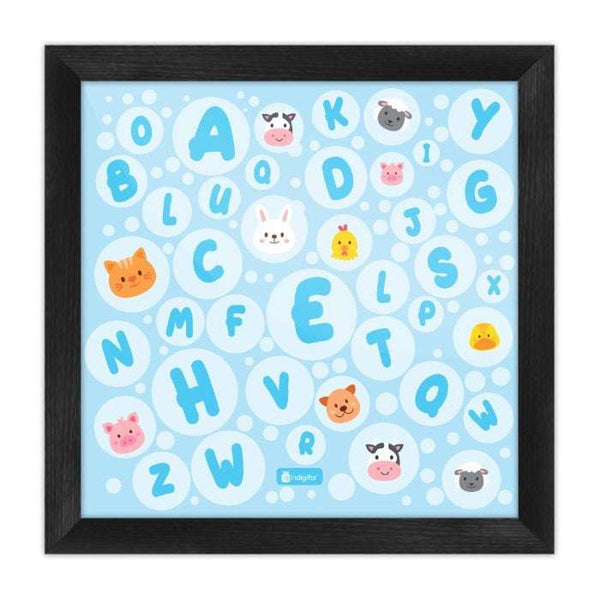 Indigifts Half-N-Half Collection Animal and Alphabates Printed Poster Frame