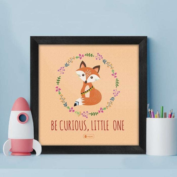 Indigifts Half-N-Half Collection Be Curious, Little One Text And Cat Printed Frame