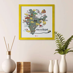 India Doodle Print Photo Frame - Discovering India