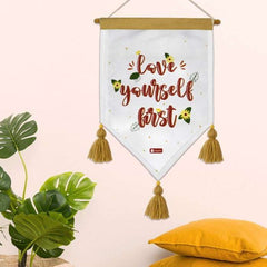 Love Yourself First Printed Triangular Valentine Scroll Decoration Gift